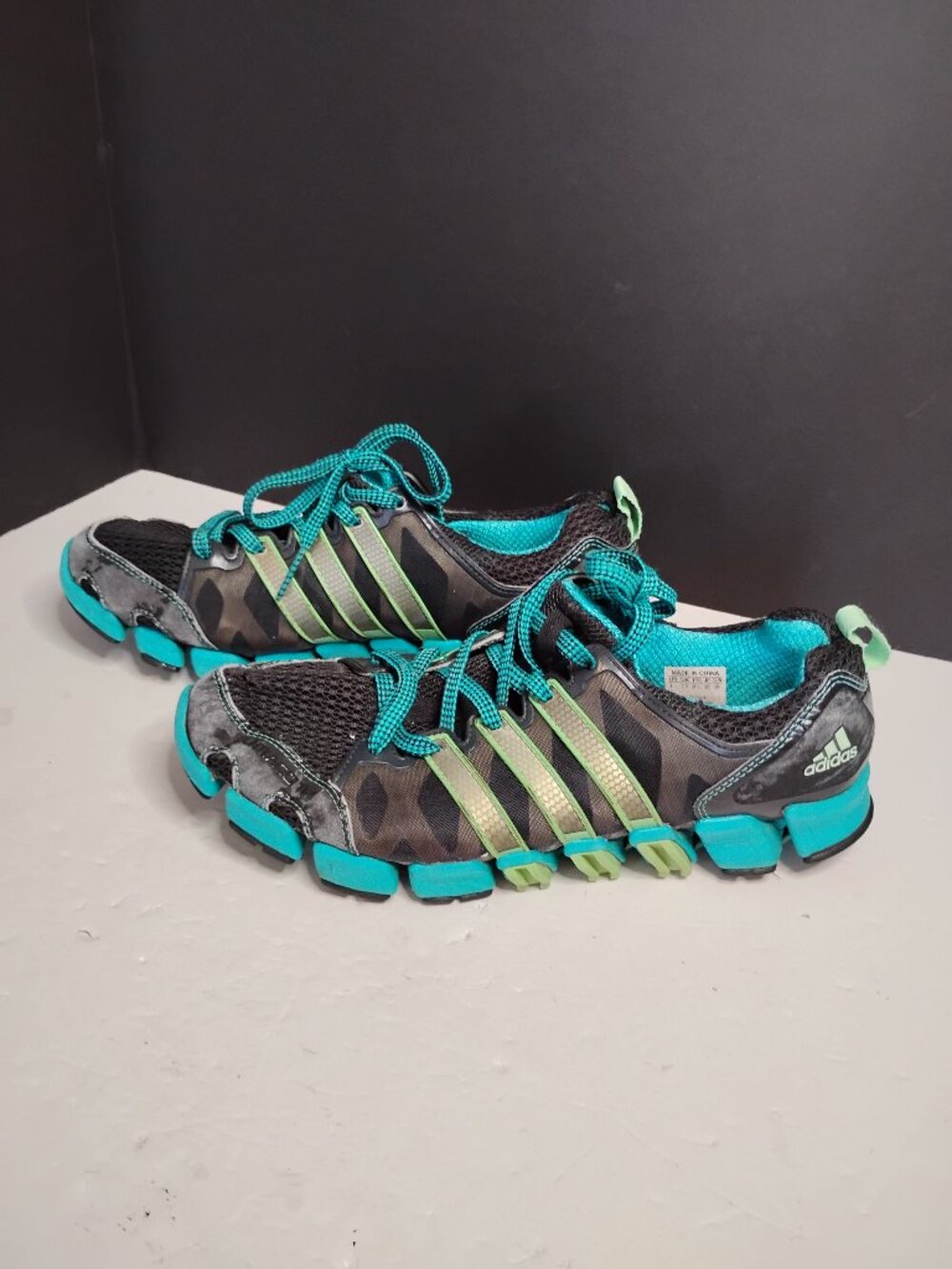 Adidas Climacool Sneakers Womens Size 9 Black Turquoise Running Shoe